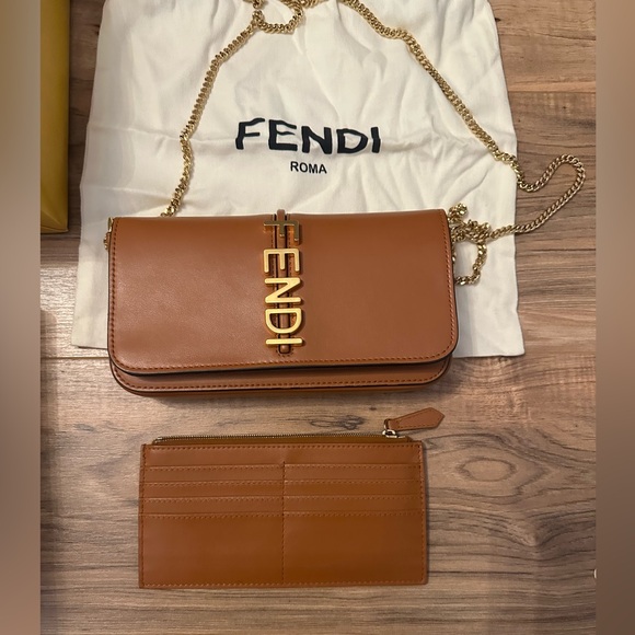 Fendi vitello grace matte fendigraphy wallet chain curio - Picture 4 of 9